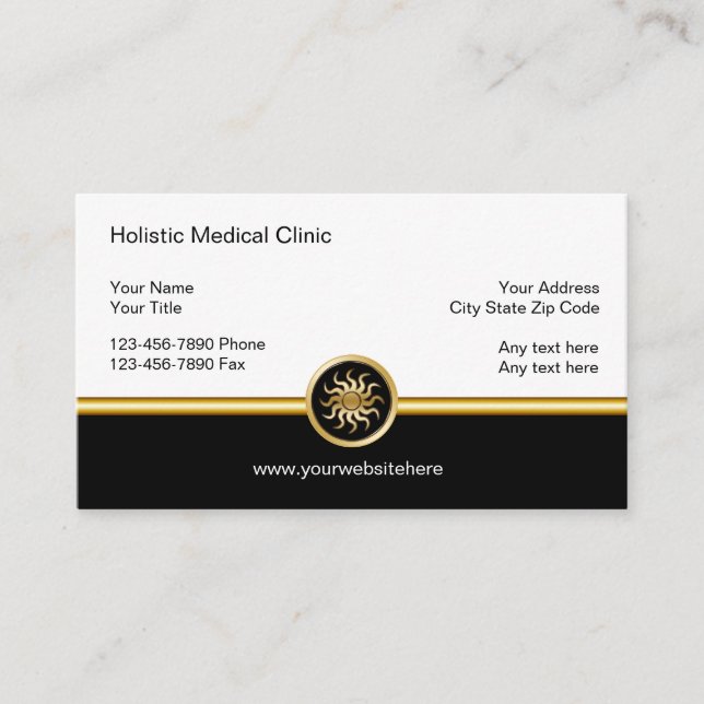 Classy Holistic Medicine Business Cards (Front)