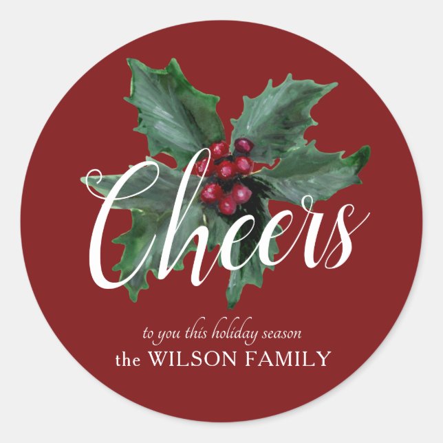 Classy Holly Christmas Stickers (Front)