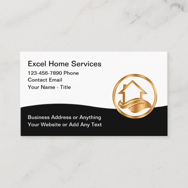 Classy Home Services And Repair Business Card (Front)