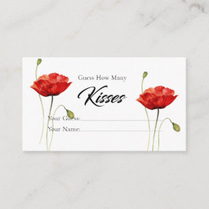 Classy How Many Kisses Bridal Game Enclosure Card