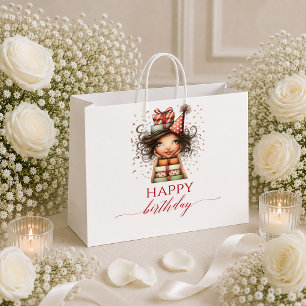 Classy Humour Woman Marsala Red Script gift bag