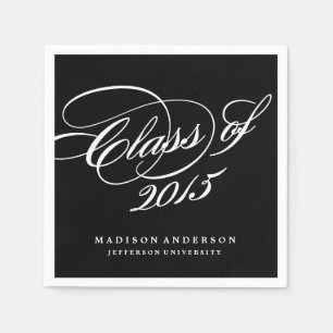 Classy in Black   Personalised Paper Napkins