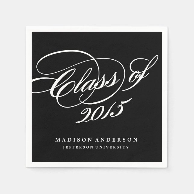 Classy in Black | Personalised Paper Napkins (Front)