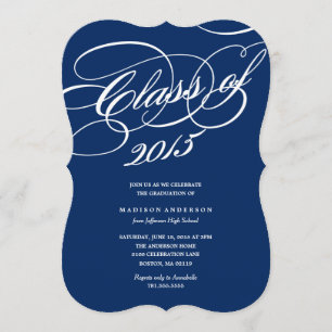 Classy in Navy Graduation Invitation