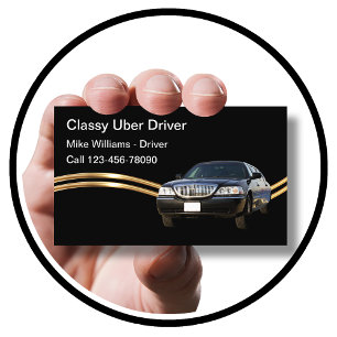 Classy Independant Uber Driver Business Cards