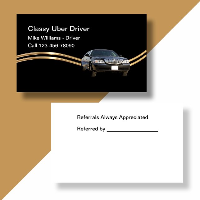 Classy Independant Uber Ride Driver New Business Card (Creator Uploaded)