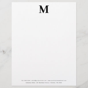 Classy Initial Monogram Professional Custom Letterhead