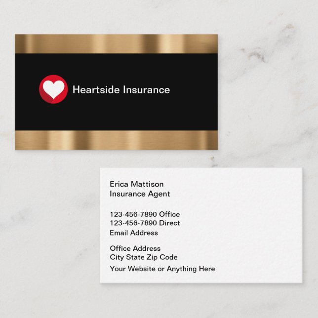 Classy Insurance Agent Business Card Design (Front/Back)