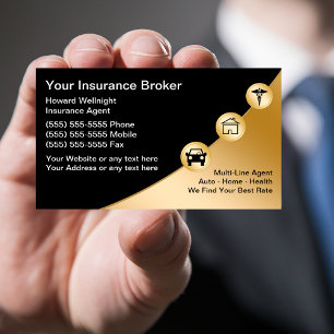 Classy Insurance Broker Business Cards