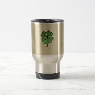 Classy Irish Lucky Shamrock Travel Mug