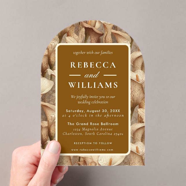 Classy Ivory Calla Lilies Charm Rustic Wedding Acrylic Invitations (Insitu (Handheld))