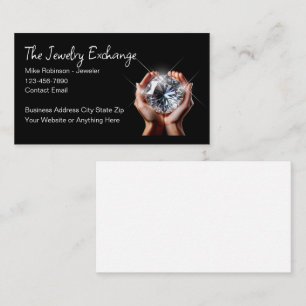 Classy Jeweller Jewellery Store Faux Diamond Business Card