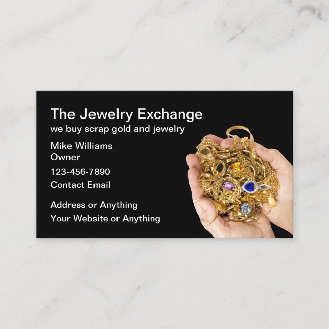 Classy Jeweller Scrap Buying Business Cards (Front)
