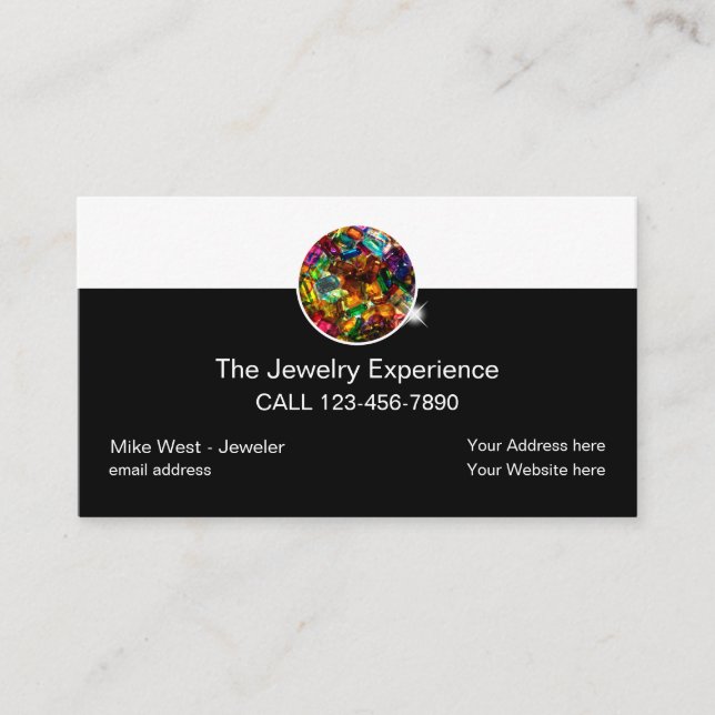 Classy Jewellery Bling Style Business Card (Front)