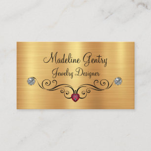 Classy Jewellery Designer Faux Jewels Business Card