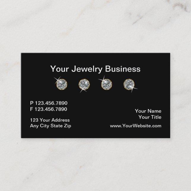 Classy Jewellery Professionally Designed Business Card (Front)