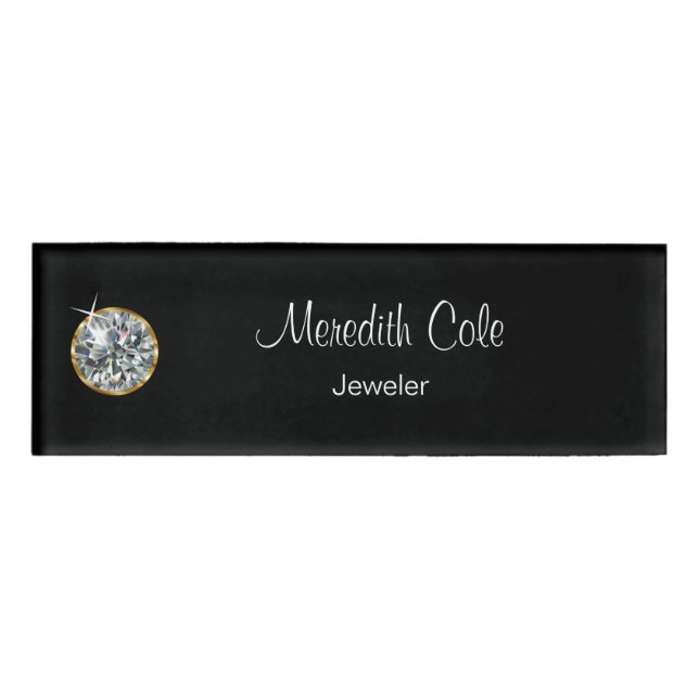 Classy Jewellery Store Jeweller Name Tag (Front)