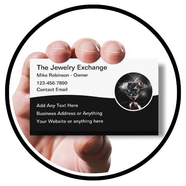 Classy Jewellery Theme Diamond Business Cards (Creator Uploaded)