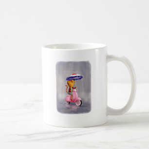Classy Kitty Cat on pink scooter Coffee Mug