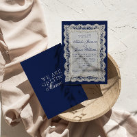 Classy Lace Royale Blue Old Money Doily Wedding