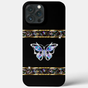 Classy Ladies Butterfly Bling Rhinestone Look iPhone 13 Pro Max Case