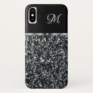 Classy Ladies Faux Rhinestone Jewel Monogram iPhone X Case