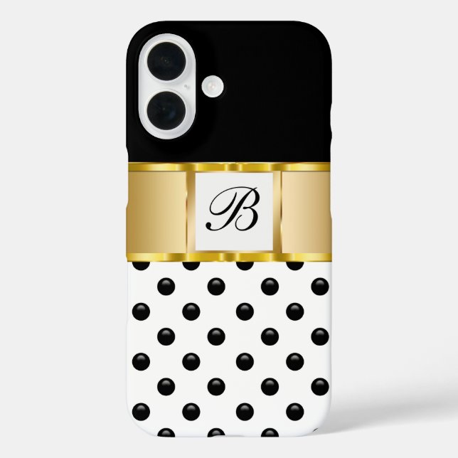 Classy Ladies Girls Monogram Bling Case-Mate iPhone Case (Back)