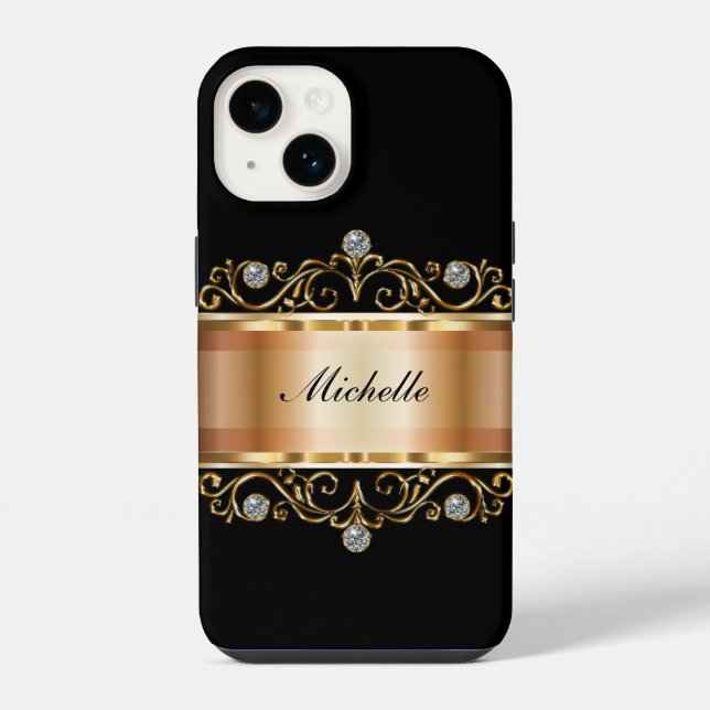 Classy Ladies Monogram Bling Case-Mate iPhone Case (Back)