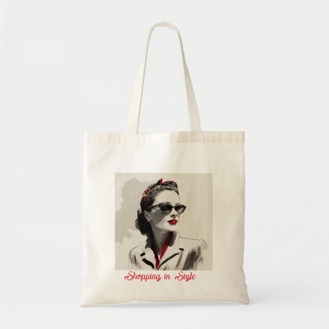 Classy Lady in Shades Tote Bag (Front)