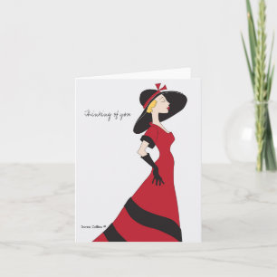 Classy Lady Red Dress Note Card