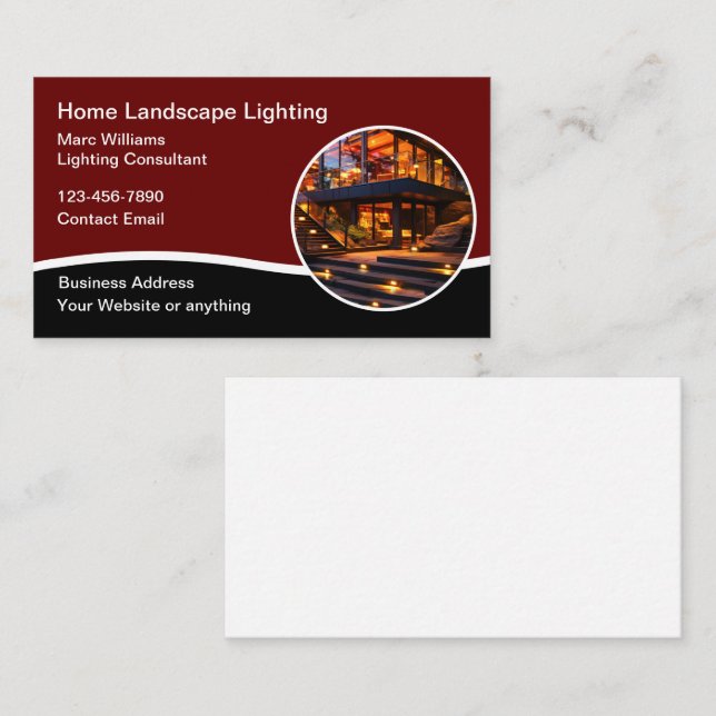 Classy Landscape Lighting Business Cards (Front/Back)