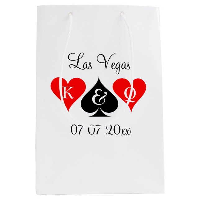 Classy Las Vegas destination wedding personalised Medium Gift Bag (Front)
