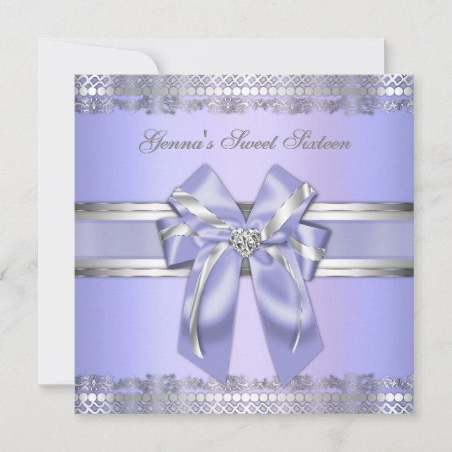 Classy Lavender and Silver Invite (Front)