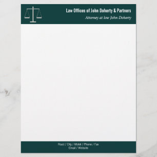 Classy LAW OFFICES Perfect Personalized Letterhead