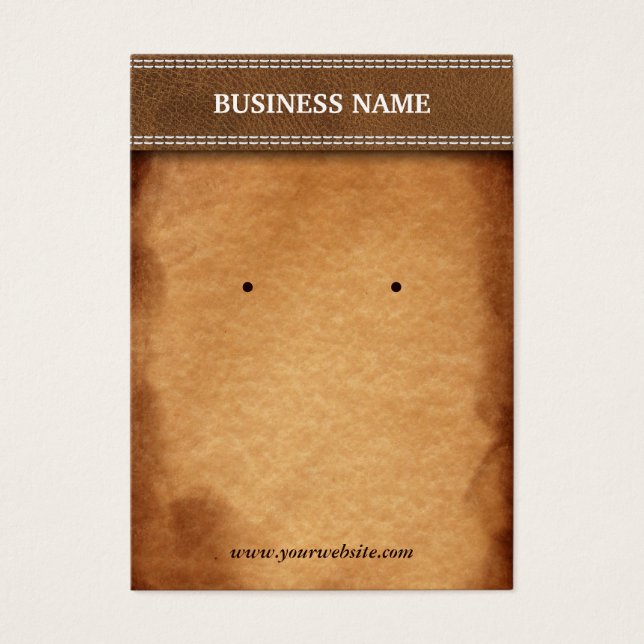 Classy Leather & Paper Earring Display Cards (Front)