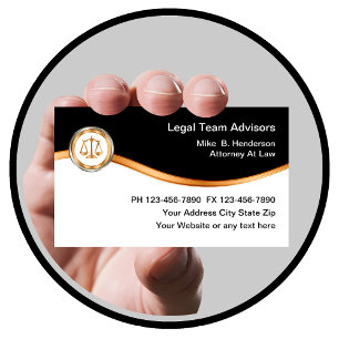 Classy Legal Team Attorney Business Cards