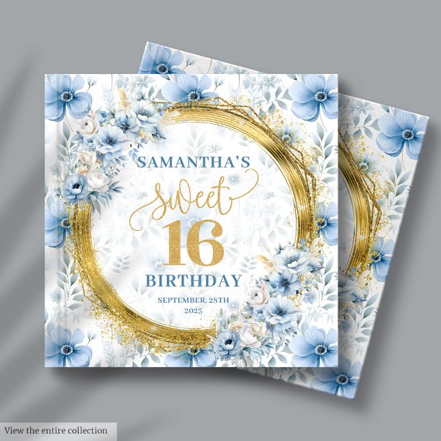 Classy Light Blue Sweet Sixteen Guest Memory Album Book (Classy Light Blue Sweet Sixteen Guest Memory Album)