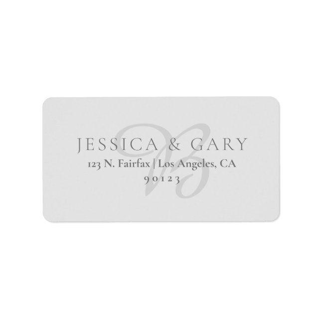 Classy Light Grey Return Address Label (Front)