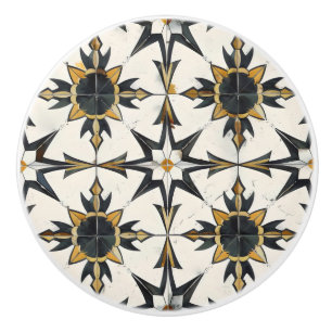 Classy Light Tile Pattern Ceramic Knob
