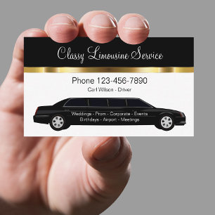 Classy Limousine Chauffeur  Service Business Card