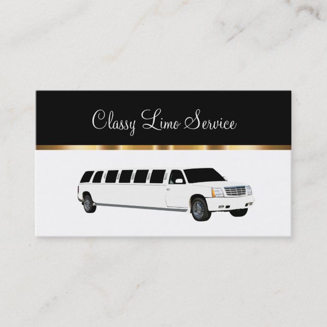 Classy Limousine Rental Driver Business Card (Front)