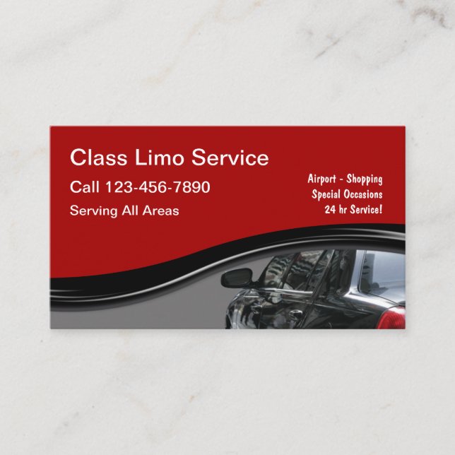 Classy Limousine Service Business Card (Front)