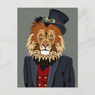 Classy Lion Postcard