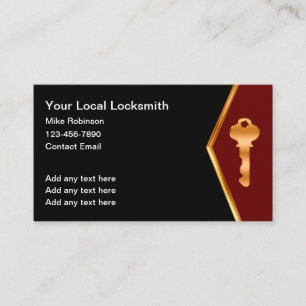 Classy Locksmith Business Cards House Key