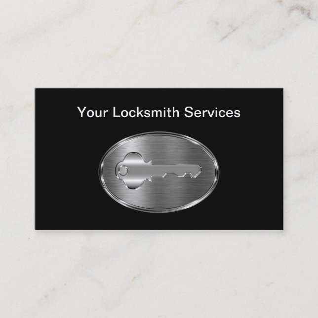 Classy Locksmith New Modern Business Card (Front)
