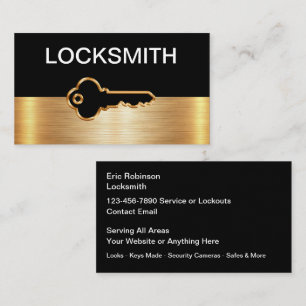 Classy Locksmith Security Business Cards