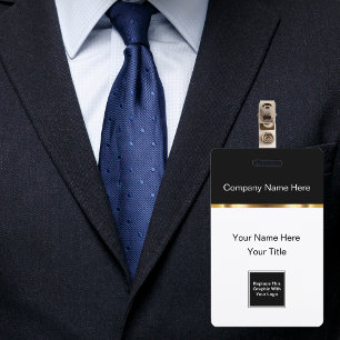 Classy Logo Business Name Badges ID Badge