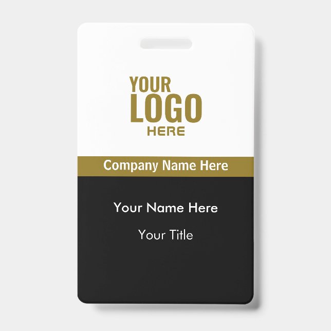 Classy Logo Business Name Badges ID Badge (Front)