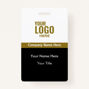 Classy Logo Business Name Badges ID Badge