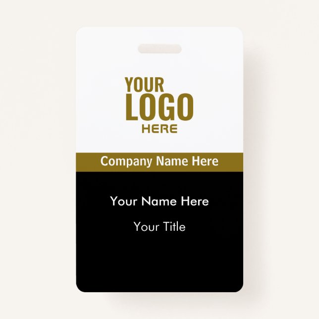 Classy Logo Business Name Badges ID Badge (Front)